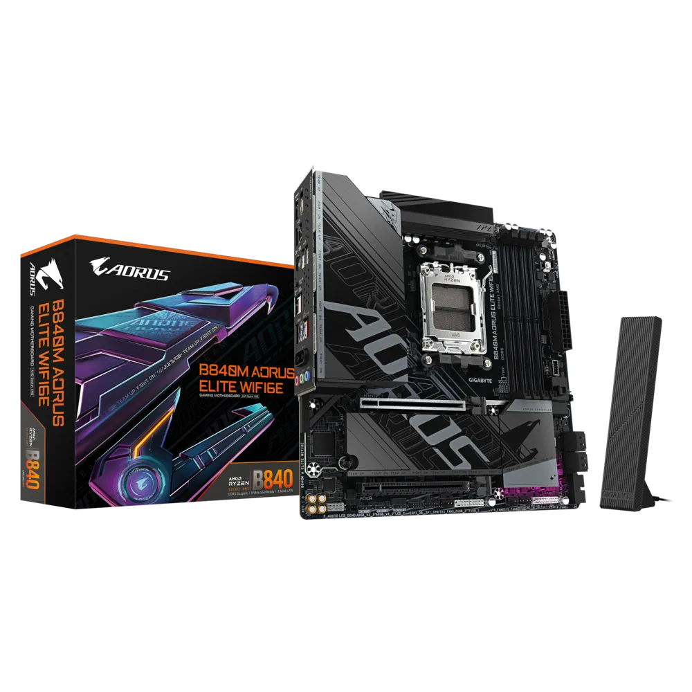 MOTHER GIGABYTE B840M AORUS ELITE WIFI 6E DDR5 - AM5