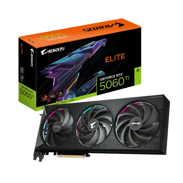 Placa de Video GIGABYTE GeForce RTX 5060 Ti Aorus Elite 16GB