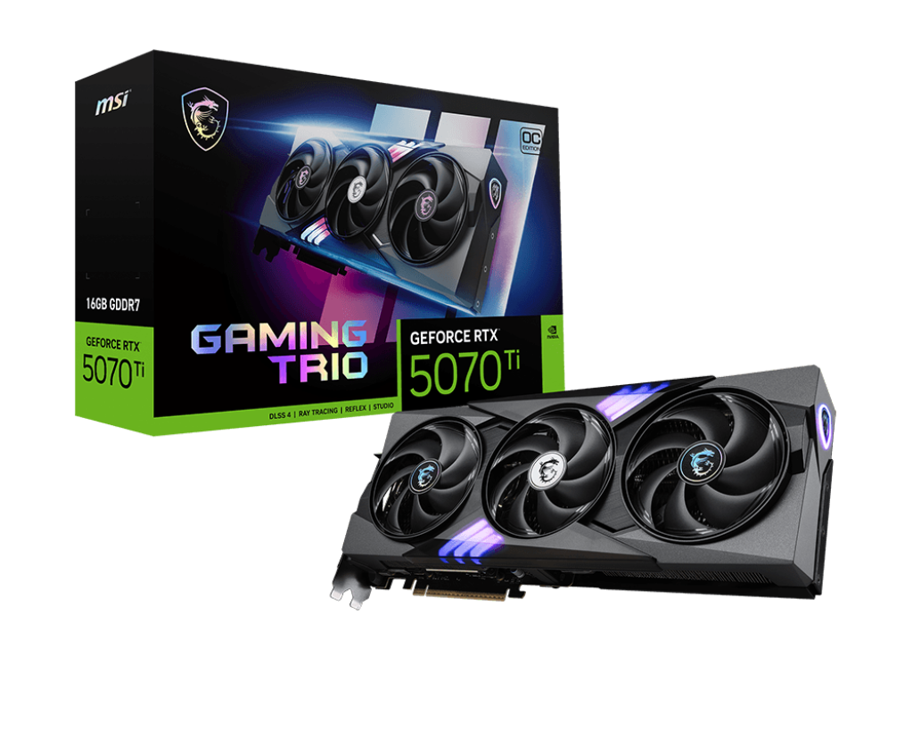 Placa de Video MSI GeForce RTX 5070 Ti Gaming Trio OC Plus 16GB