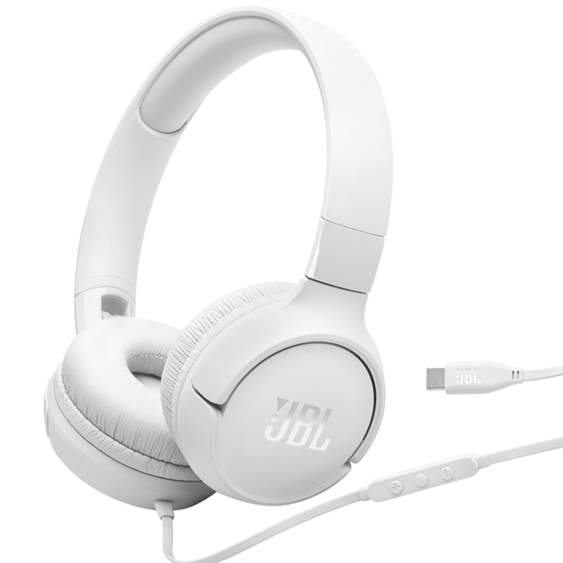 Auricular JBL T520C On-Ear USB C Blanco