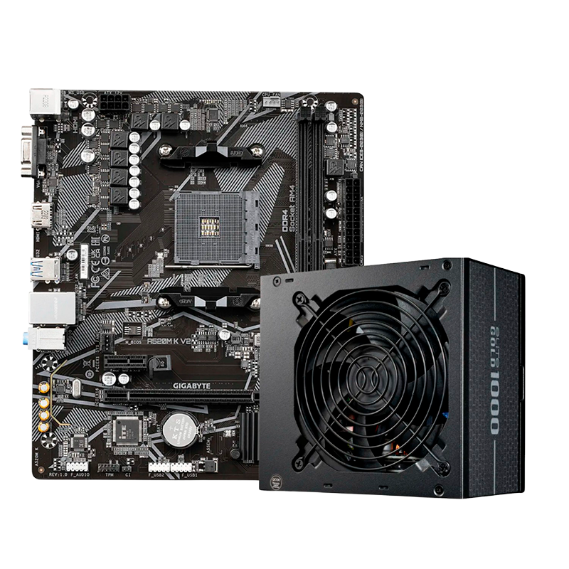 Combo Actualizacion Mother GIGABYTE A520M K V2 + COOLER MASTER 1000W Elite