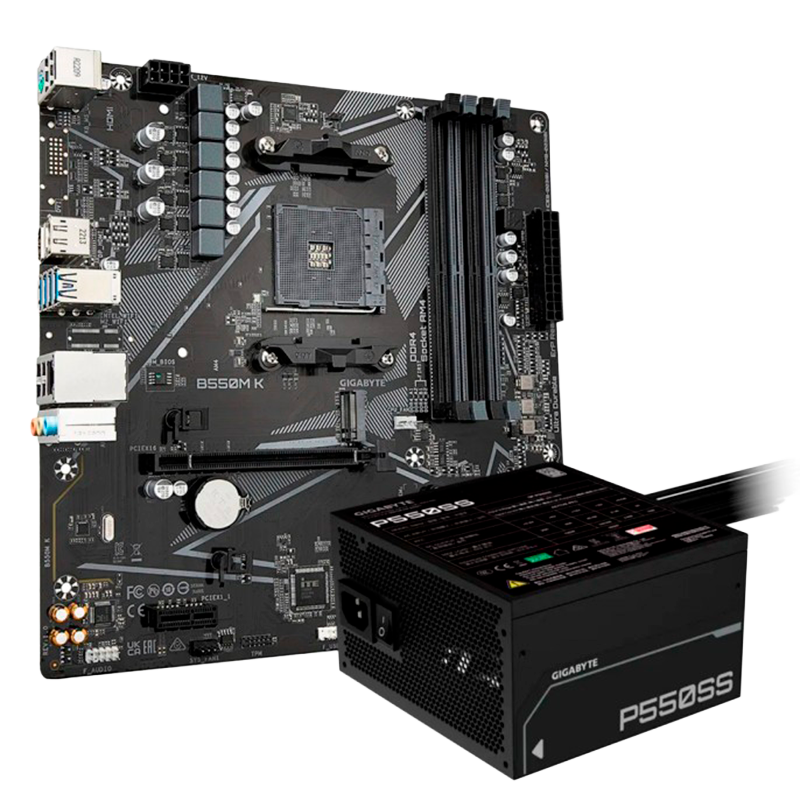 Combo Actualizacion FUENTE 550W 80+ Silver + GIGABYTE B550M K