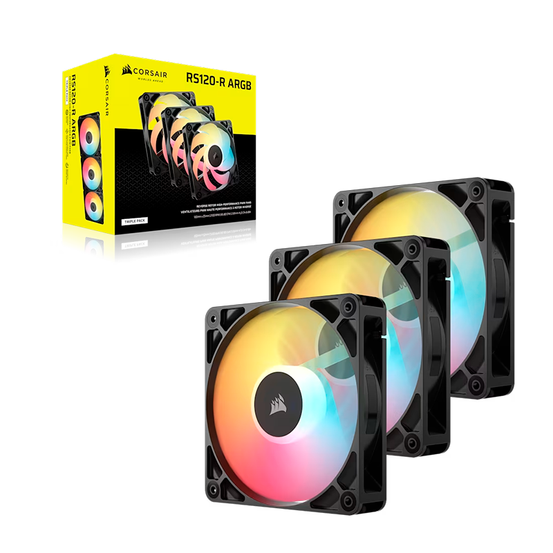 FAN COOLER CORSAIR RS120-R ARGB PACK X3 BLACK 120MM