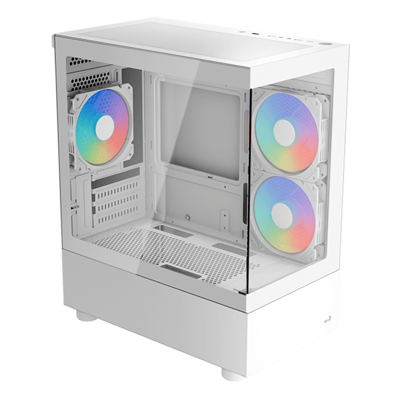 Gabinete AEROCOOL Viewport Mini V2 White x3 Fans ARGB