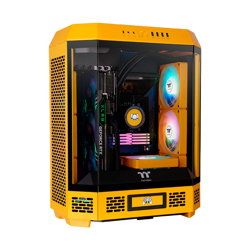 Gabinete THERMALTAKE The Tower 600 TG x2 Fans Bumblebee