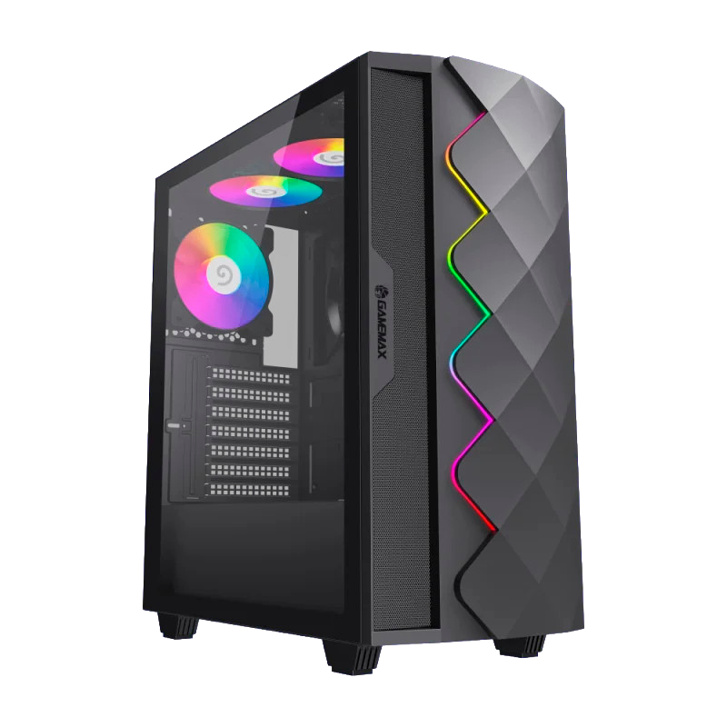 Gabinete GAMEMAX Diamond CP BK x4 Fans ARGB