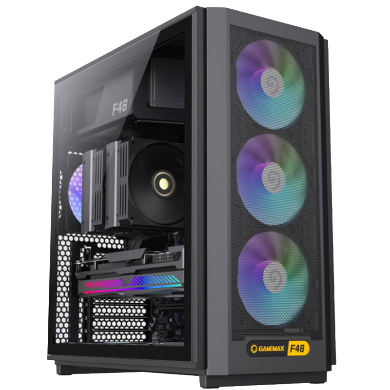 Gabinete GAMEMAX F46 BK x4 Fans ARGB ATX