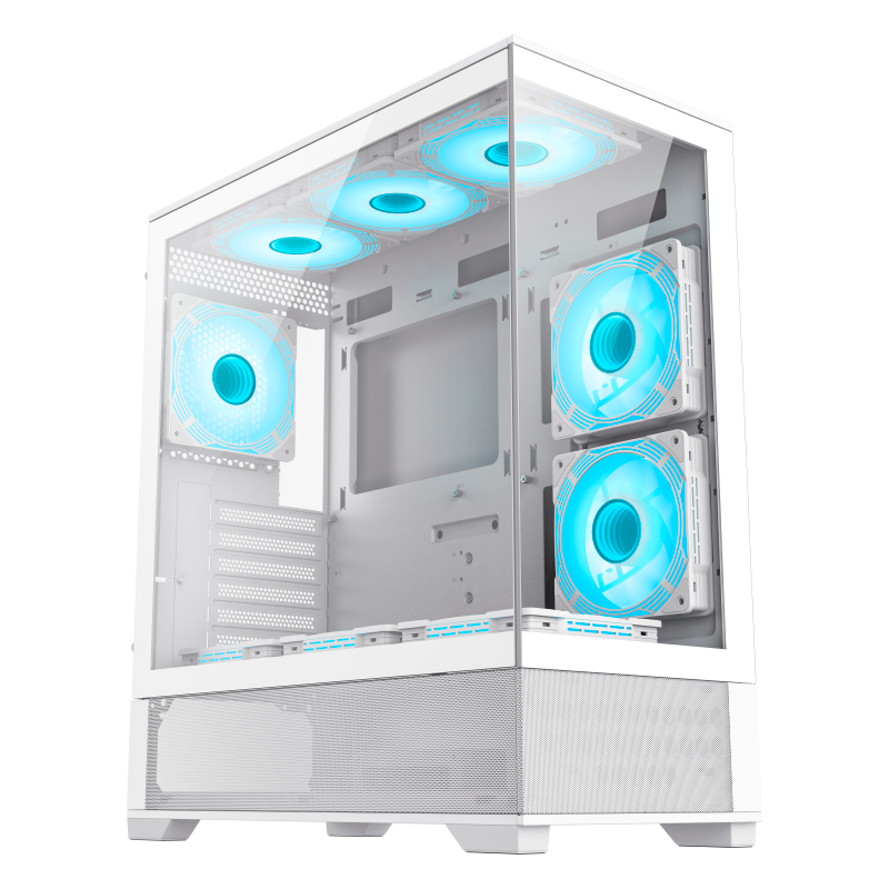 Gabinete GAMEMAX Vista AW Blanco x6 FAns ARGB E-ATX