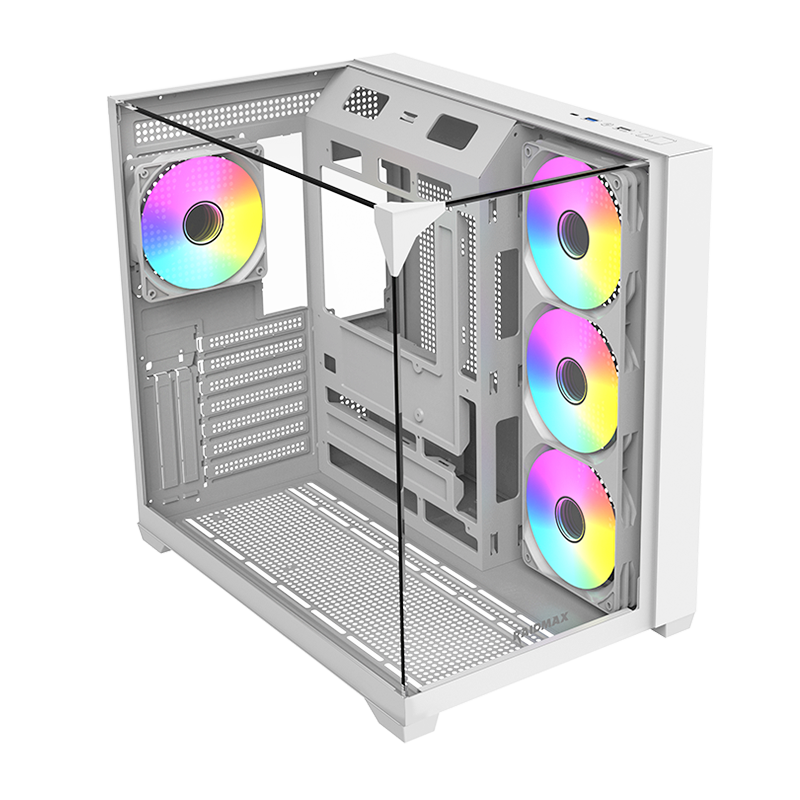 Gabinete RAIDMAX Infinita i620 Fishtank x4 Fans ARGB White ATX