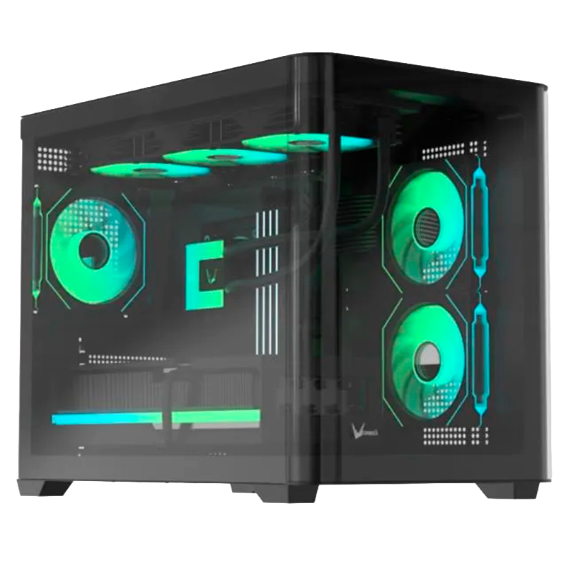 Gabinete FORMULA V Crystal U2M Floe Black 3 Fans ARGB M-ATX