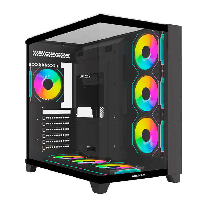 Gabinete ARKHAM Minor Negro x7 Fans ARGB ATX