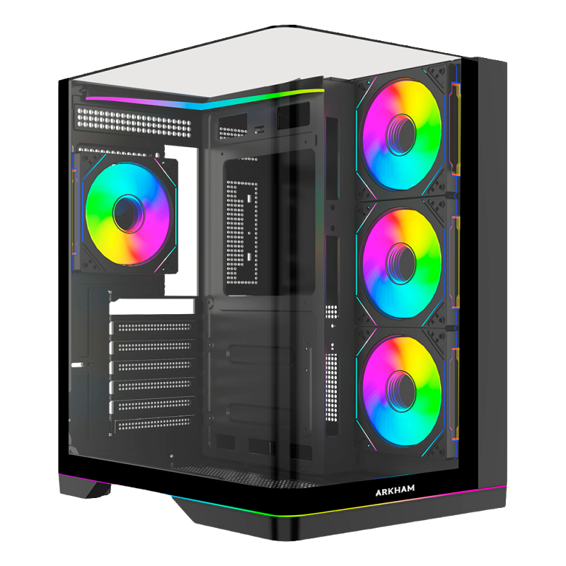 GABINETE ARKHAM RAKUN X4 FANS ARGB ATX