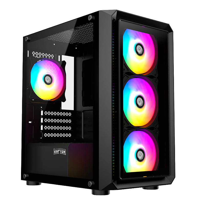 Gabinete RAPTOR Infinity Glass TG x4 Fans RGB
