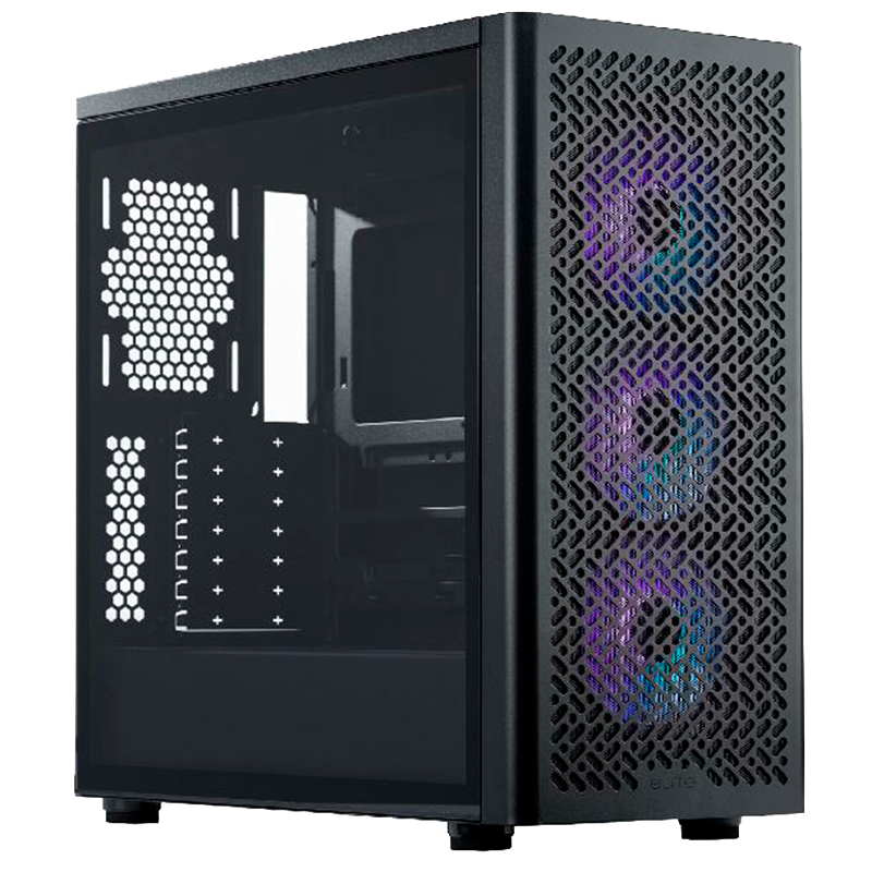 GABINETE COOLER MASTER ELITE 502 X3 FANS ARGB BLACK