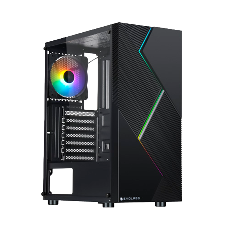 Gabinete EVOLABS Bolt x1 Fan RGB ATX
