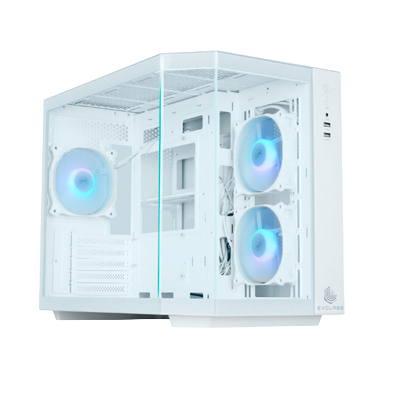 Gabinete EVOLABS Primacy White x3 Fans ARGB M-ATX