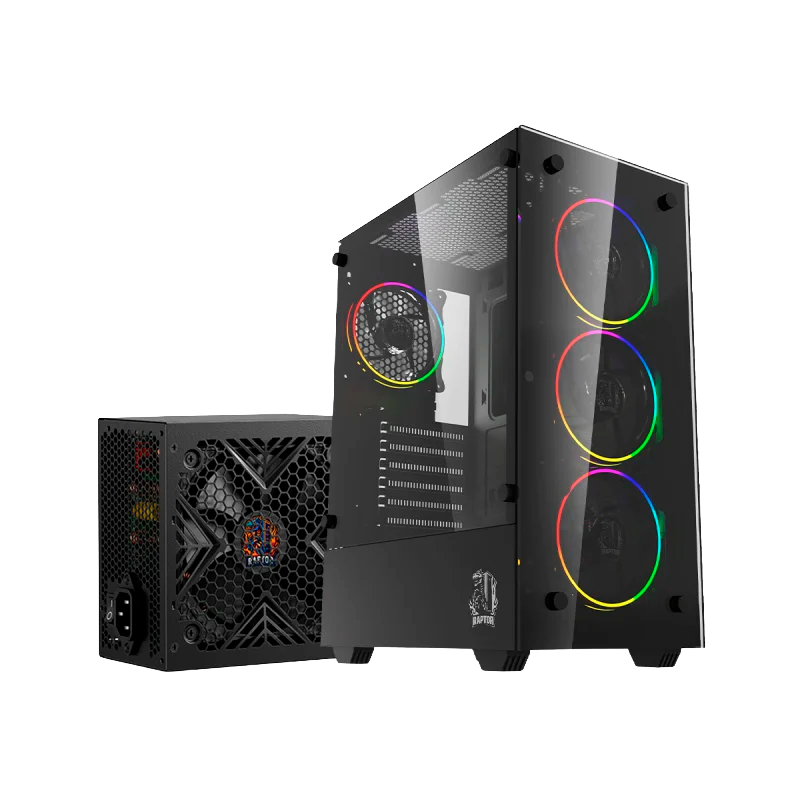Gabinete RAPTOR Sentinel C/Fuente RAPTOR Volt 500W 80+ Bronze
