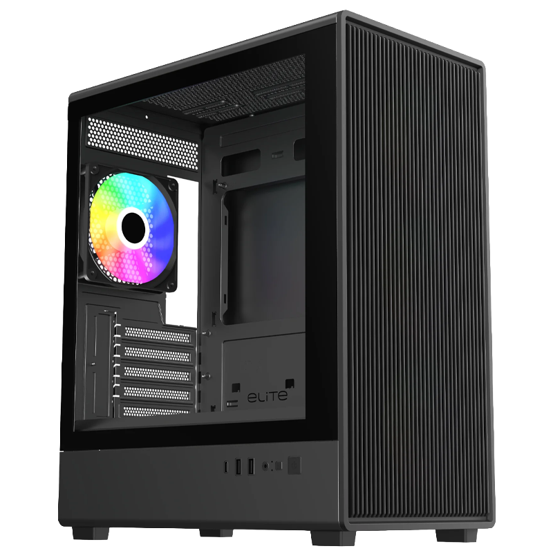 Gabinete COOLER MASTER Elite 350 Mini Tower 4 Fans ARGB Black