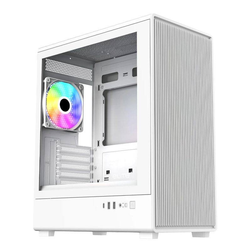 GABINETE COOLER MASTER ELITE 350 MINI TOWER 4 FANS ARGB WHITE