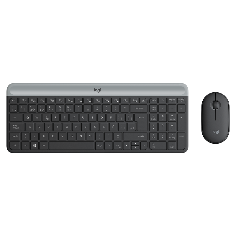 KIT LOGITECH Teclado + Mouse WIR MK470 Slim Black 920-009266
