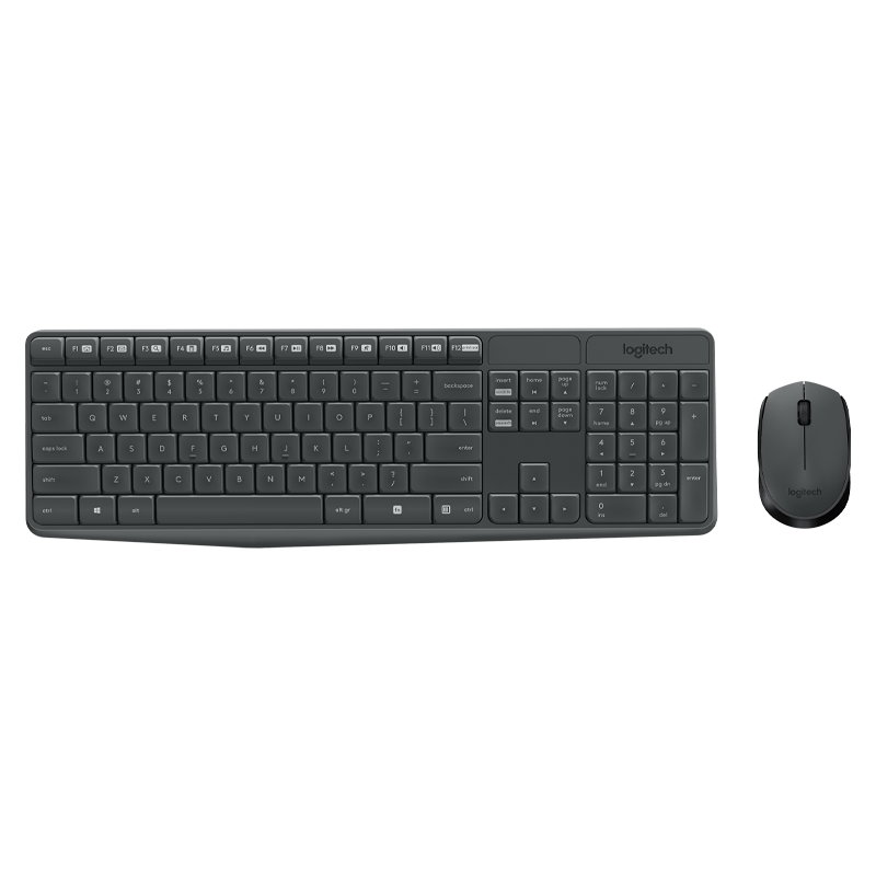 KIT LOGITECH Teclado + Mouse WIR MK235 Grey 920-007901