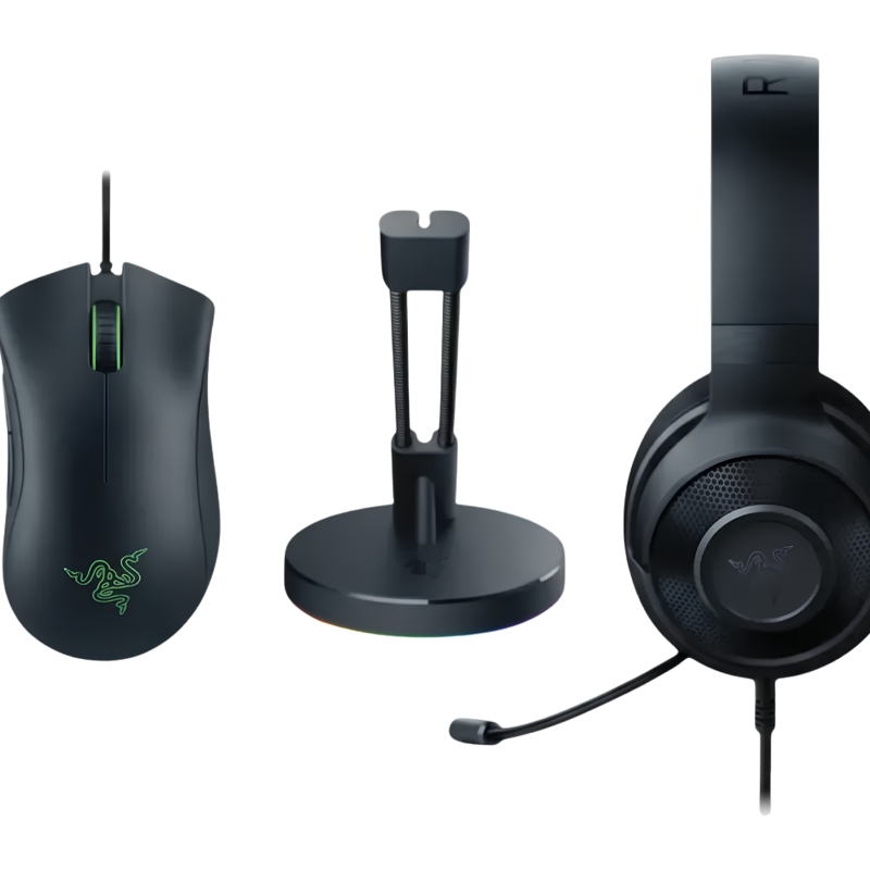 KIT RAZER MOUSE DEATHADDER + AURICULAR KRAKEN X LITE + BUNGEE CHROMA V3