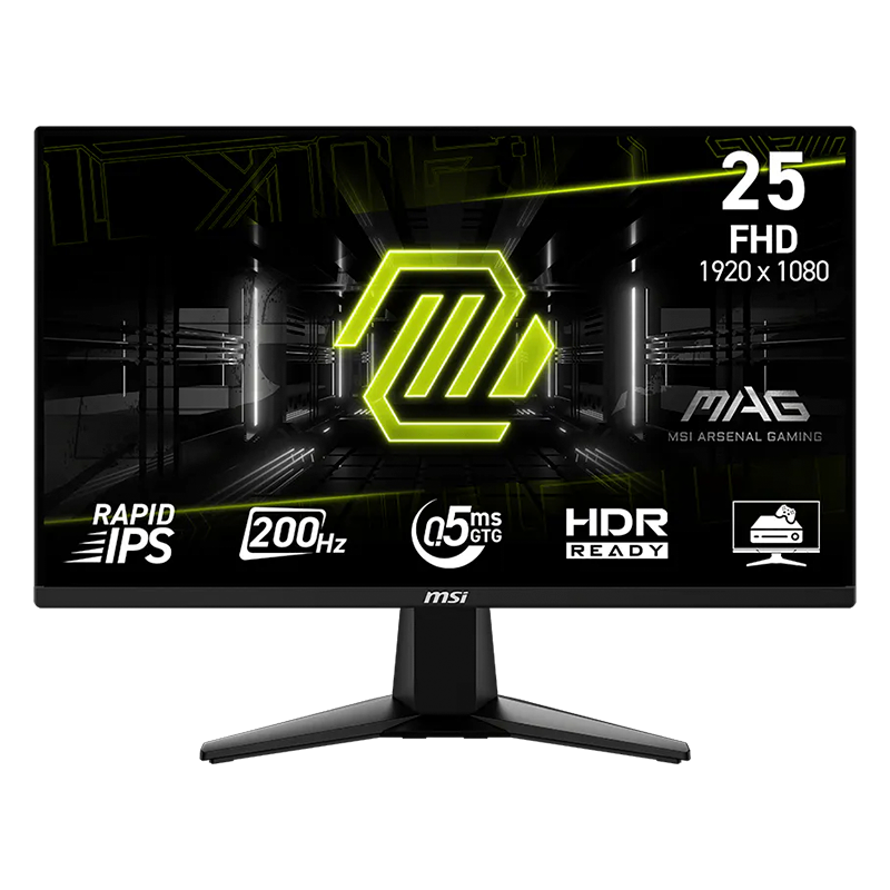 MONITOR GAMER MSI MAG 25" 200HZ FHD 0.05MS RAPID IPS HDR 255F E20