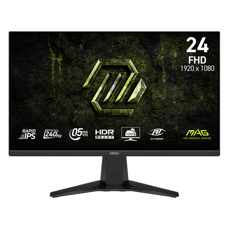 MONITOR GAMER MSI MAG 24" 240HZ FHD 0.5MS RAPID IPS HDR AI VISION 245F X24