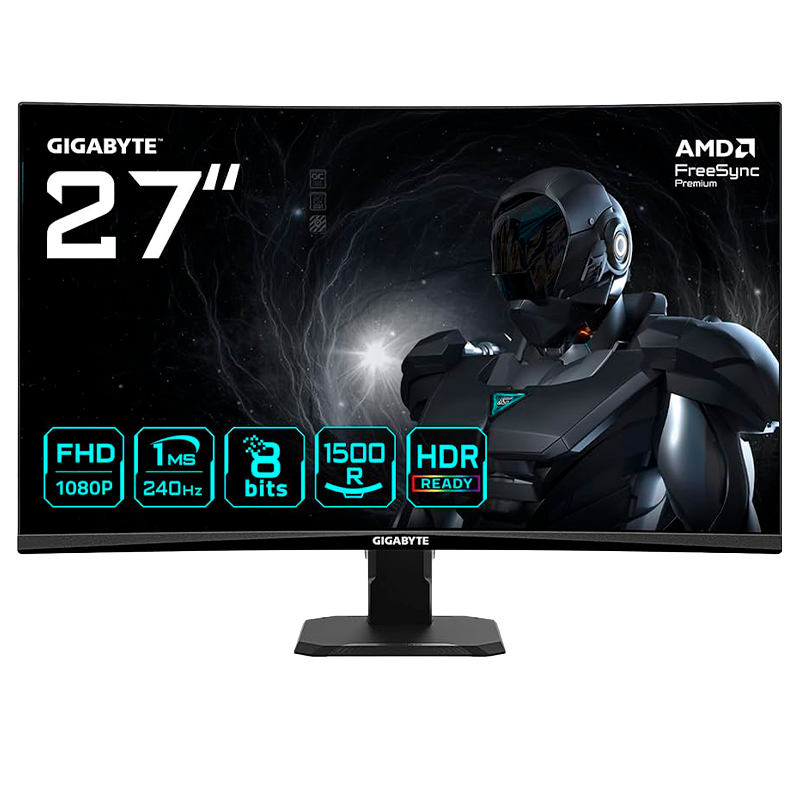 MONITOR GAMER GIGABYTE 27" 240HZ FHD 1MS CURVO VA GAMING HDR GS27FC2