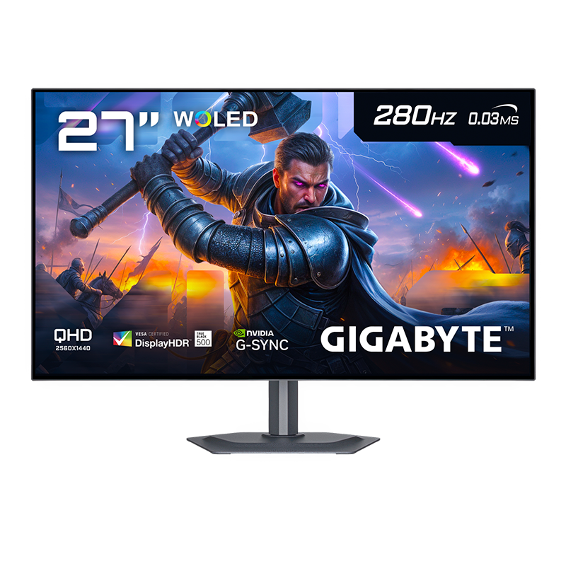 MONITOR GAMER GIGABYTE 27" 280HZ QHD 1440P 0.03MS OLED GAMING MO27Q28G