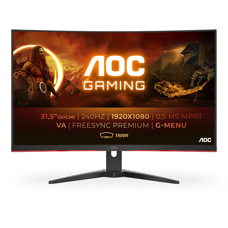 MONITOR GAMER AOC 32" 240HZ FHD 4MS CURVO VA GAMING C32G2ZE FICHA USA