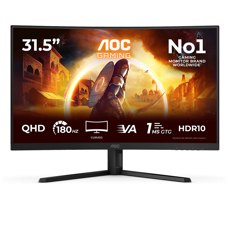 Monitor Gamer AOC 32" 180Hz QHD 1440P 1MS Curvo VA CQ32G4VE Ficha USA