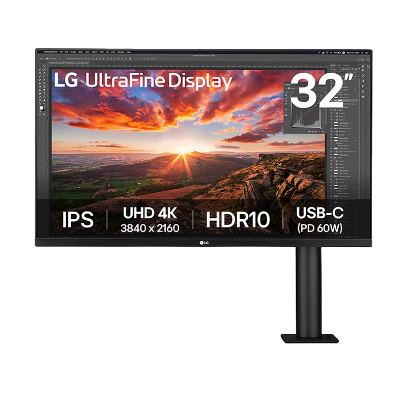 Monitor LG 32" 60Hz UHD 4K 5MS IPS HDR10 Ergo Ultrafine USB-C 32UN880K-B