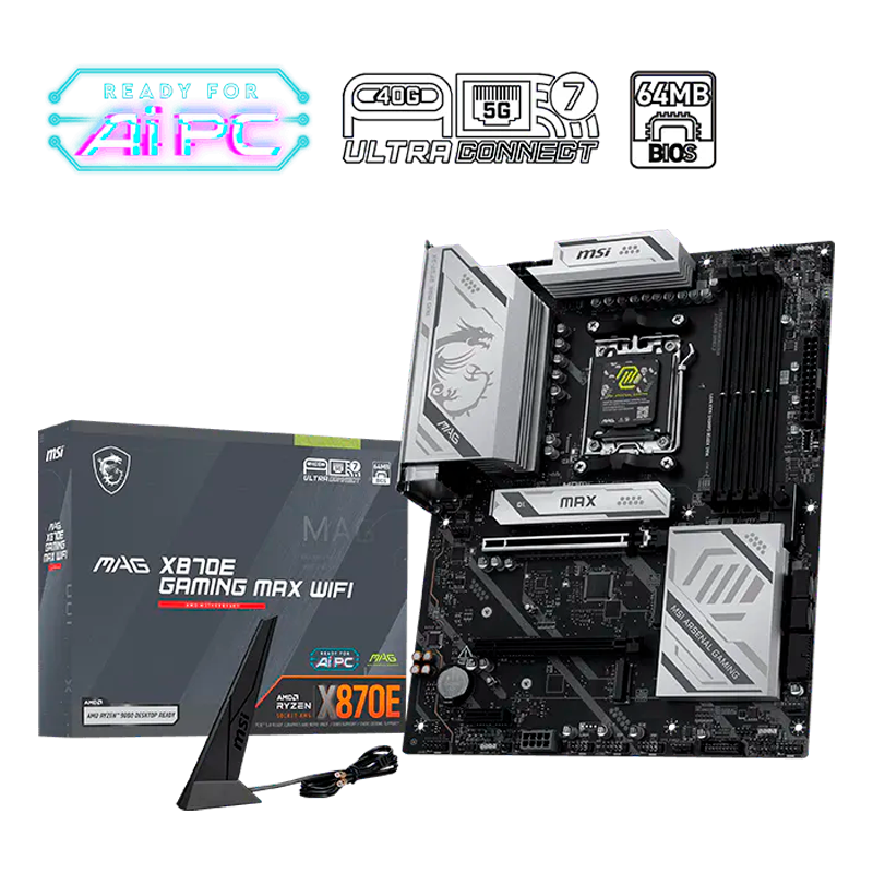 Mother MSI MAG X870E Gaming MAX WIFI DDR5 - AM5