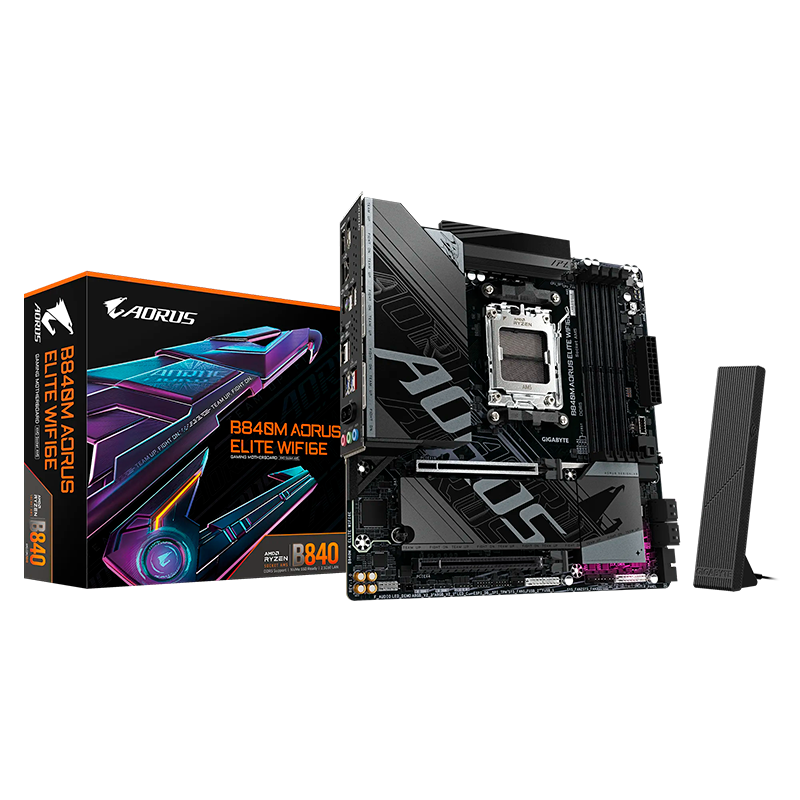 MOTHER GIGABYTE B840M AORUS ELITE WIFI 6E DDR5 - AM5