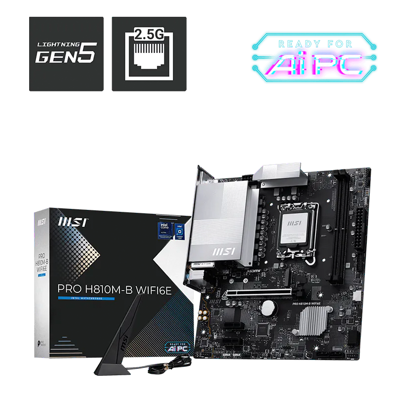 Mother MSI PRO H810M-B WIFI 6E DDR5 - LGA1851