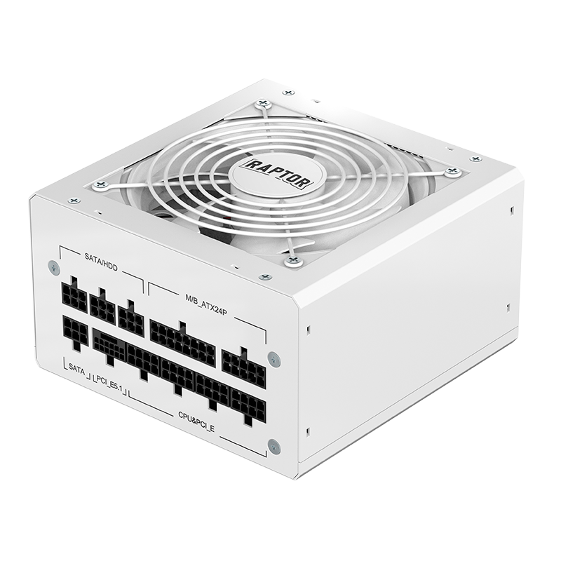 Fuente RAPTOR VOLT 800W 80 Plus Gold Full Modular Blanca PCIE 5.1