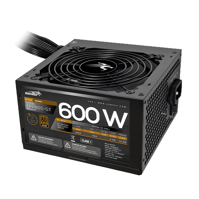 Fuente SENTEY 600W 80 Plus Bronze EPP600-GT