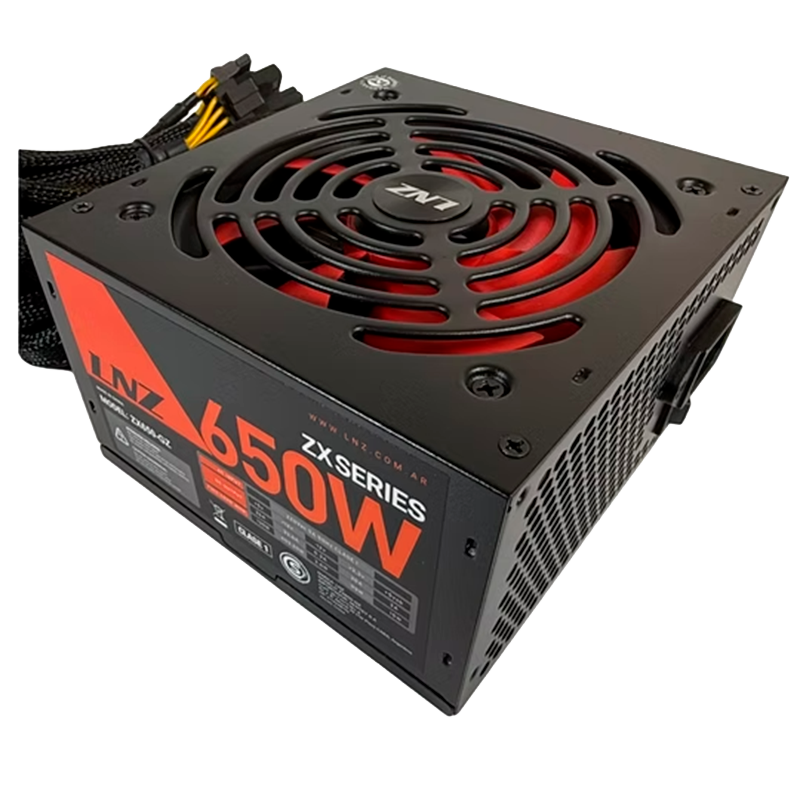 Fuente LNZ 650W Negra Fan Rojo
