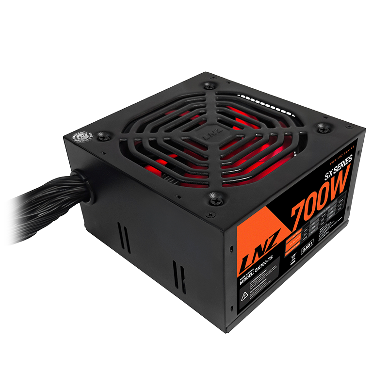 Fuente LNZ 700W Negra Fan Rojo