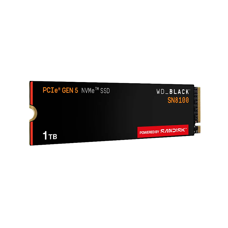 Disco SSD M.2 WESTERN DIGITAL 1TB Black SN8100 NVMe Gen5