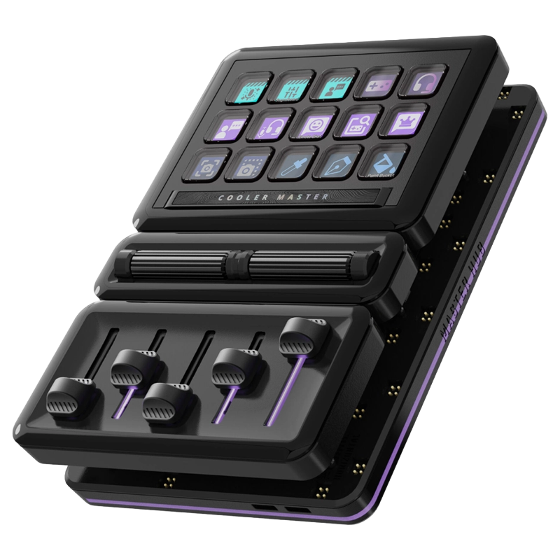 Controlador Streaming Modular COOLER MASTER MasterHub Stream KIT 15 Teclas Faders y Rollers USB