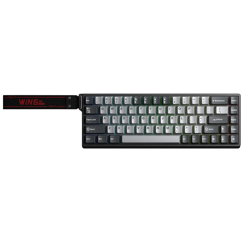 Teclado AULA Win68he Pro Magnético Cableado Hotswap 8khz Grey Dark 65%