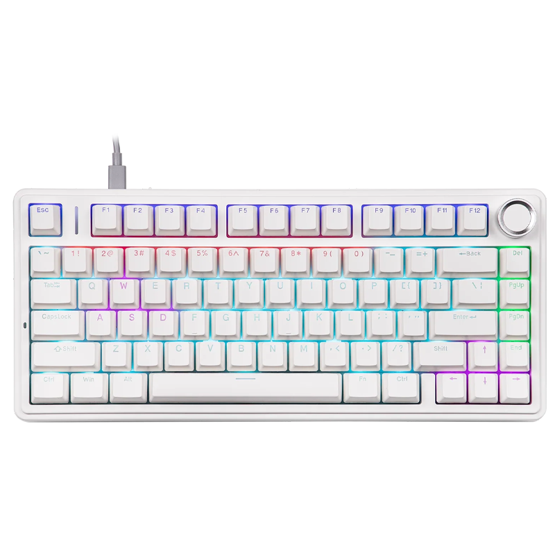 Teclado AULA F75 Mecánico Cableado Usb Blanco Sw Red Blanco 75%