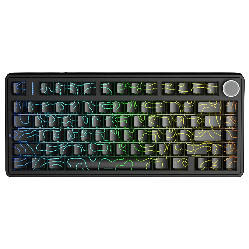 Teclado AULA F75 Mecánico Inalámbrico Rgb Bruma Negro 75%