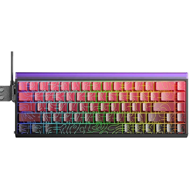 Teclado AULA HERO 68 HE Mecánico Black Red Sw Dragon King Magnetico Rgb