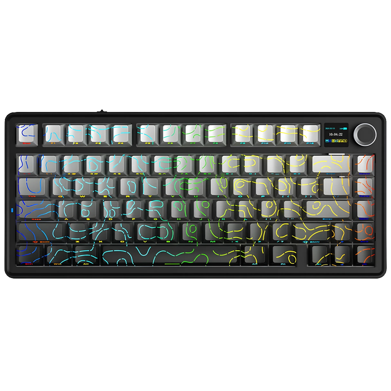 Teclado AULA F75 Max Trimodo Negro Degrade Contour Lcd 75%