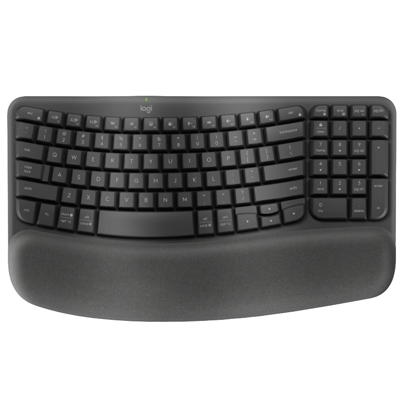Teclado LOGITECH Wireless Wave Keys Ergo Black ESP 920-012278