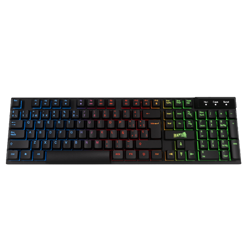 TECLADO RAPTOR FIRECLAW M1 MEMBRANA RAINBOW 7 COLORES