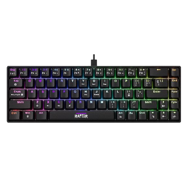 Teclado RAPTOR Fireclaw M68 Mecanico Retroiluminado Switch Red Outemu